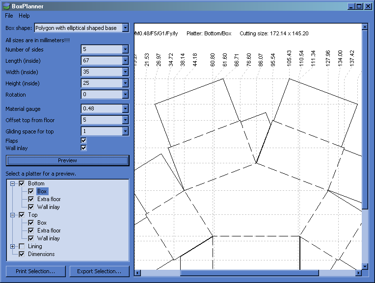 Example of a polygon based on an ellipse