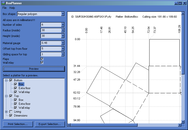 Example of a polygonal box